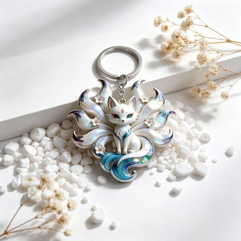 Phone Accessories For Teens - Liontin Kalung Enamel Rubah Sembilan Ekor,