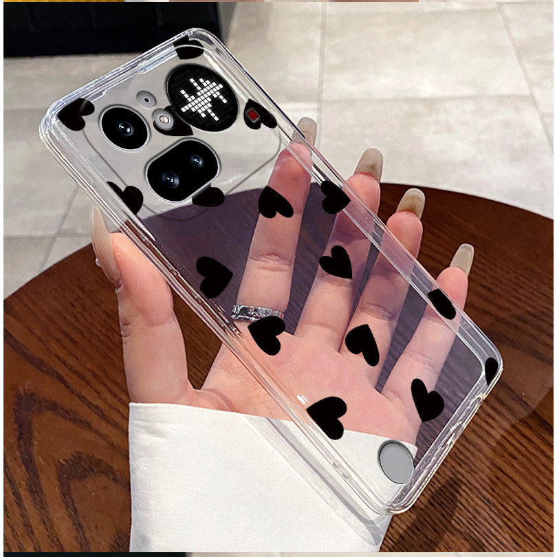 Phone Accessories Nothing - Casing Ponsel Pola Cinta Hitam Trendi