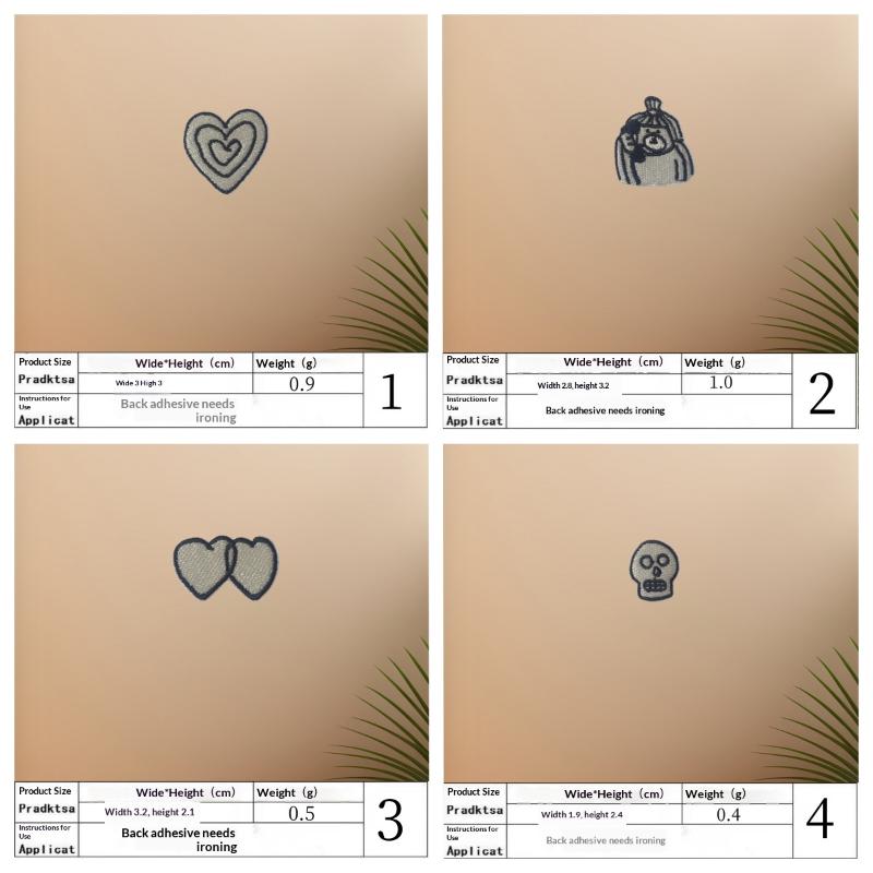 Phone Accessories Repair - 1Set Patch Bordir Hati Kucing Tengkorak
