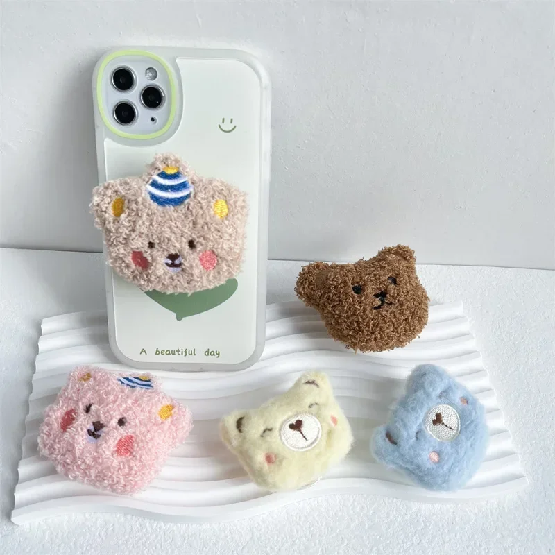 Phone Accessories Vending Machine - Pegangan ponsel lipat bulu beruang lucu,