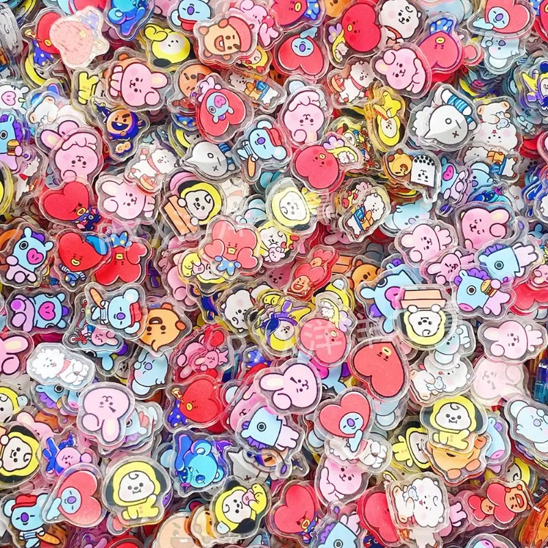 Phone Accessories Toys - 60 Buah 2CM Kawaii BT21 Lembaran