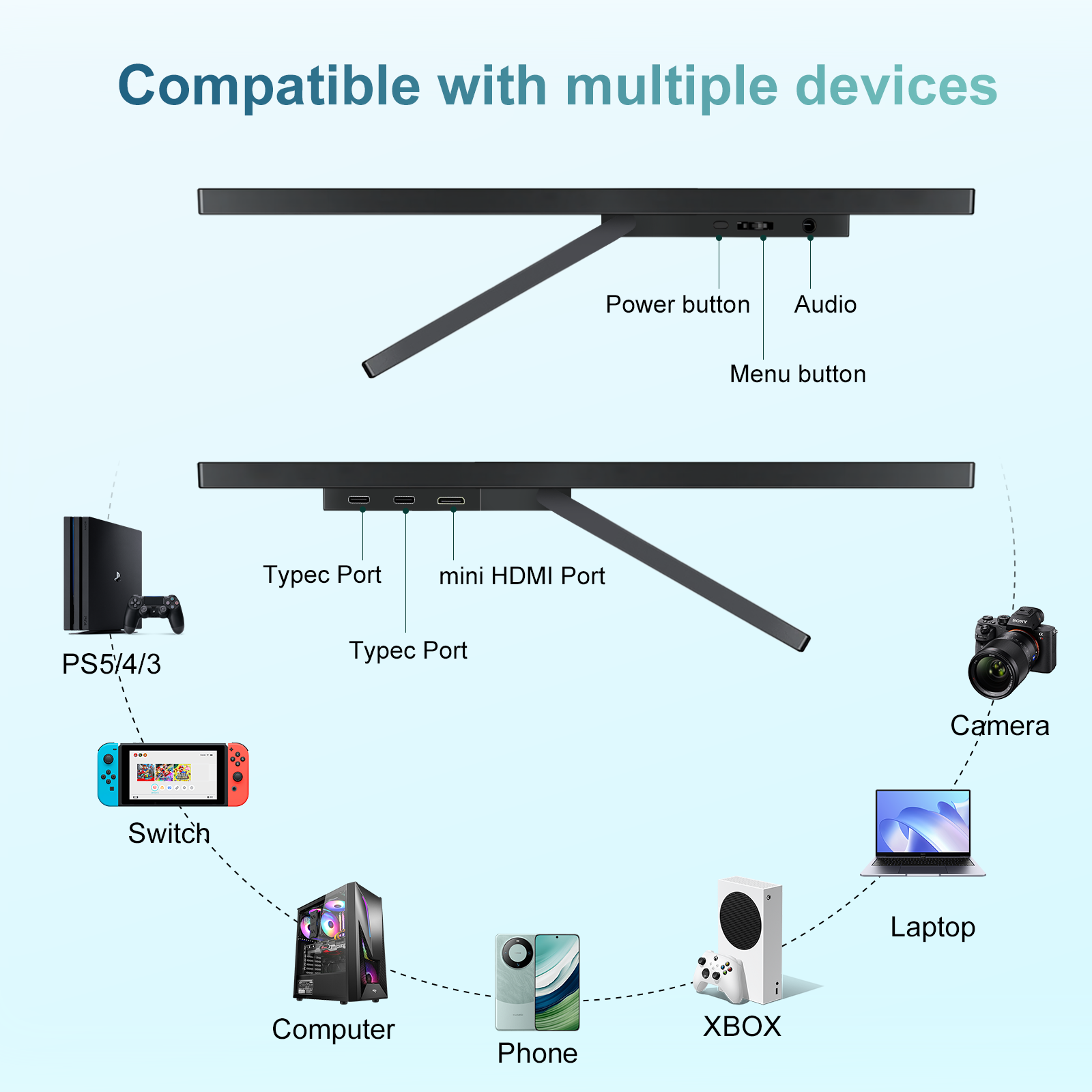 Monitor Portabel MISSUN 3840*2 - Phone Accessories Display Board ulasan dan harga