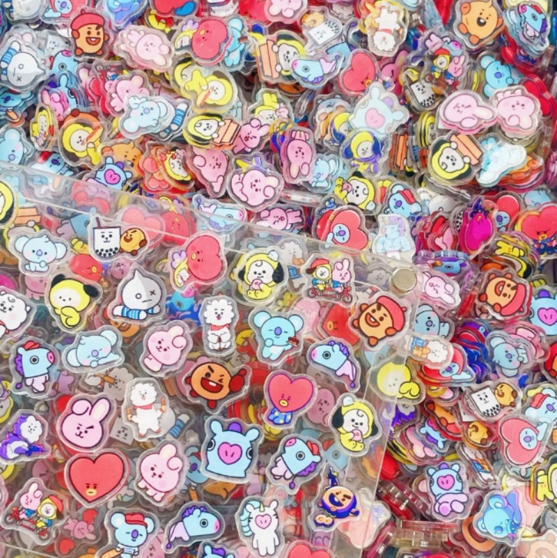 100 Mini BT21 Plat Akrilik DIY - Phone Accessories Toys ulasan dan harga