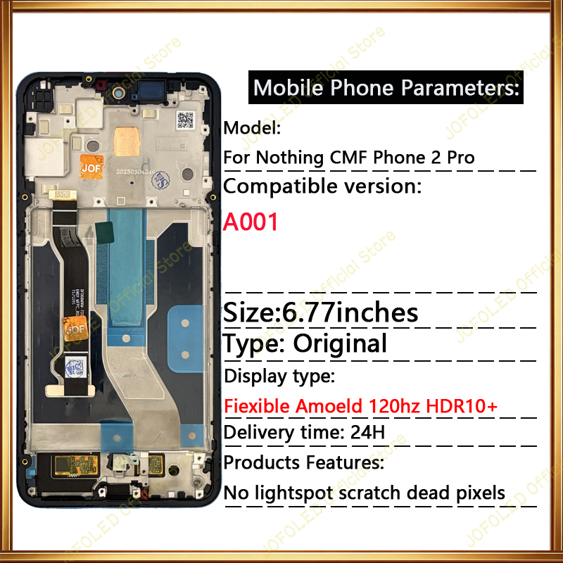 Layar AMOLED LCD 6.77